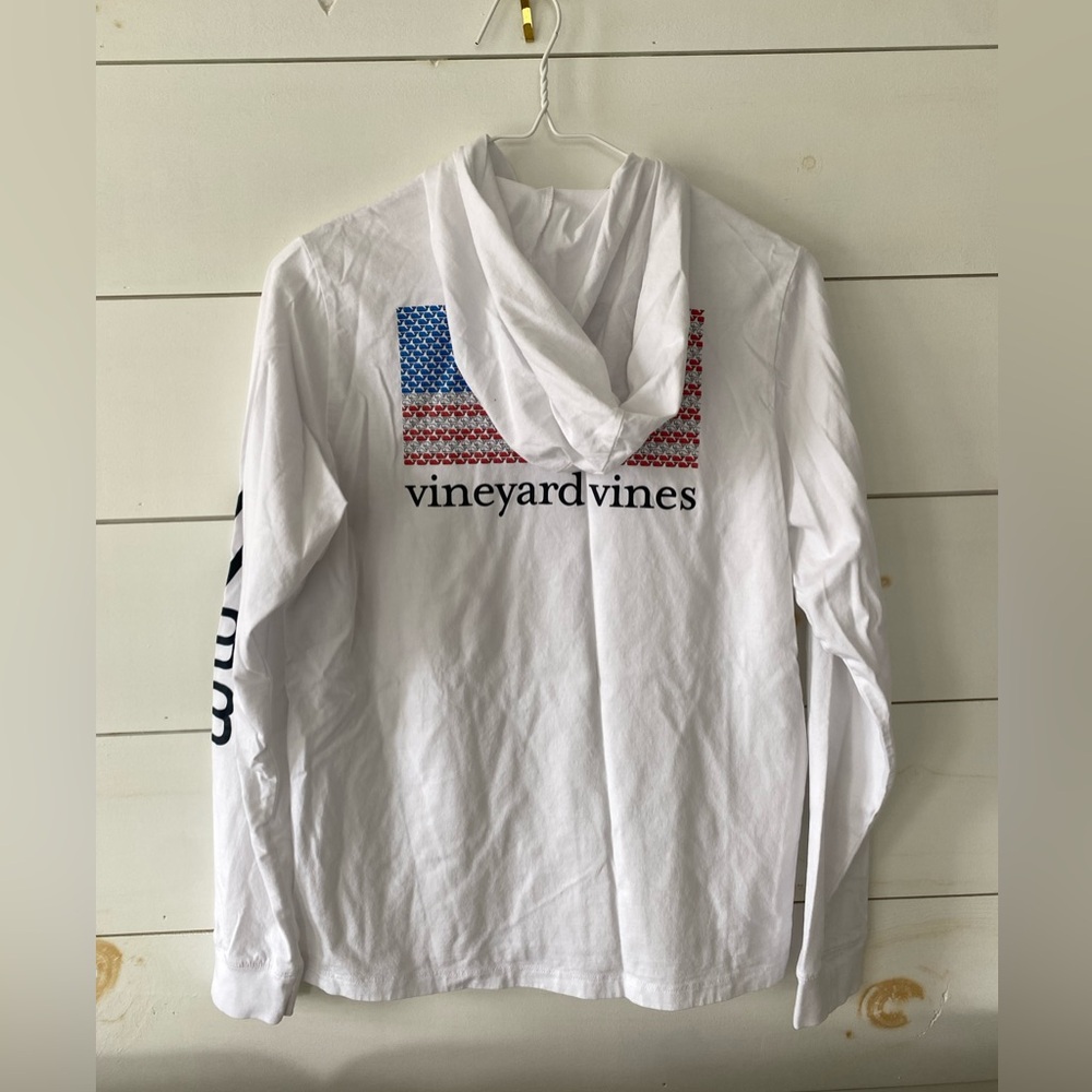 Vineyard Vines White American Thin Hoodie